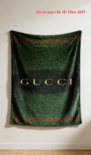 Gucci Emerald Glitter Fleece Throw Blankets IMG_2903